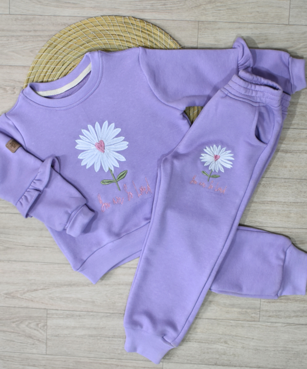 Ensemble Jogging Lavande – Fille – Motif Fleur – Image 5