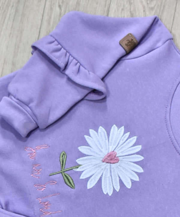 Ensemble Jogging Lavande – Fille – Motif Fleur – Image 3
