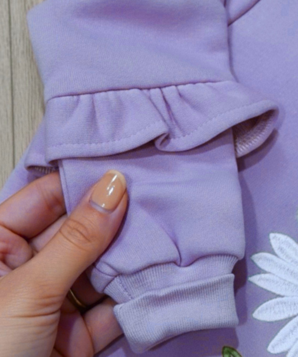 Ensemble Jogging Lavande – Fille – Motif Fleur – Image 4
