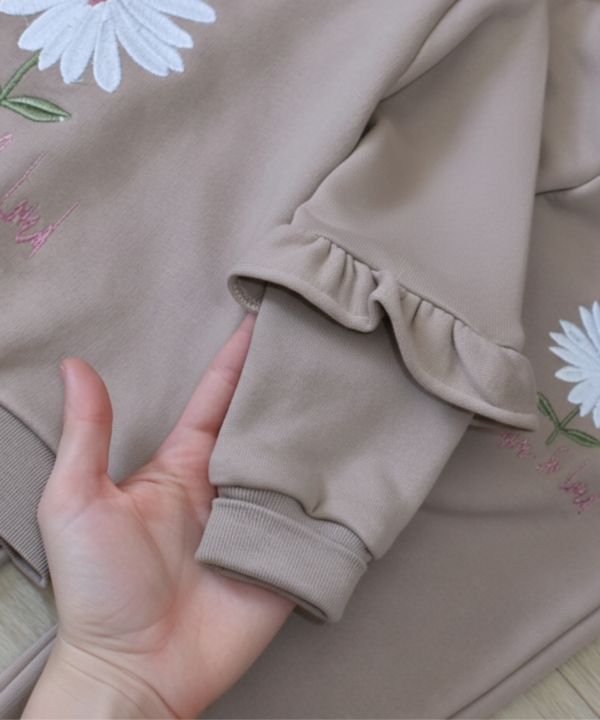 Alternative view of Ensemble Jogging beige– Fille – Motif Fleur