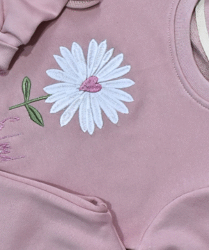 Alternative view of Ensemble Jogging Rose Poudré – Fille – Motif Fleur