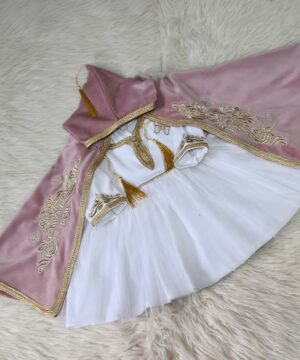 Ensemble 2pTraditionnel Bébé Fille – Rose Poudré & Or