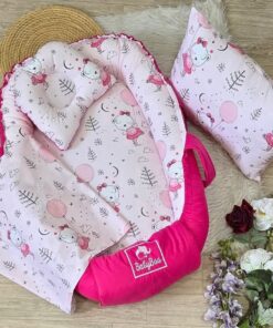 Cocon bébé Rose “Ballerine Ballons” – 100% Pur Coton OEKO-TEX – BabyBoo