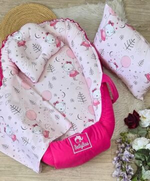 Cocon bébé Rose “Ballerine Ballons” – 100% Pur Coton OEKO-TEX – BabyBoo