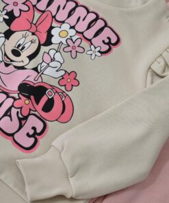 Alternative view of Ensemble Jogging Fille – Souris Mignonne – Beige & Rose Poudré