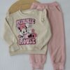 Ensemble Jogging Fille – Souris Mignonne – Beige & Rose Poudré