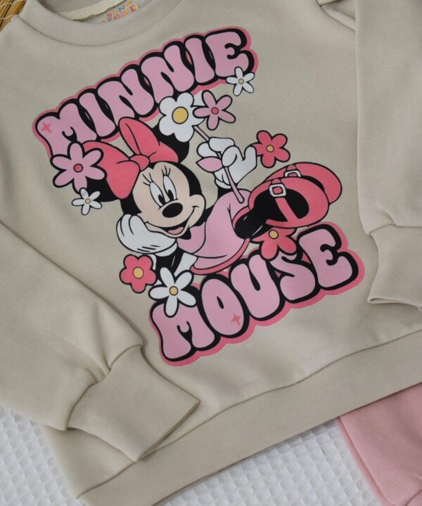 Ensemble Jogging Fille – Souris Mignonne – Beige & Rose Poudré – Image 4