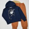 Ensemble jogging garçon à capuche  “Petit Marin navy & rouille” – coton premium OEKO-TEX®