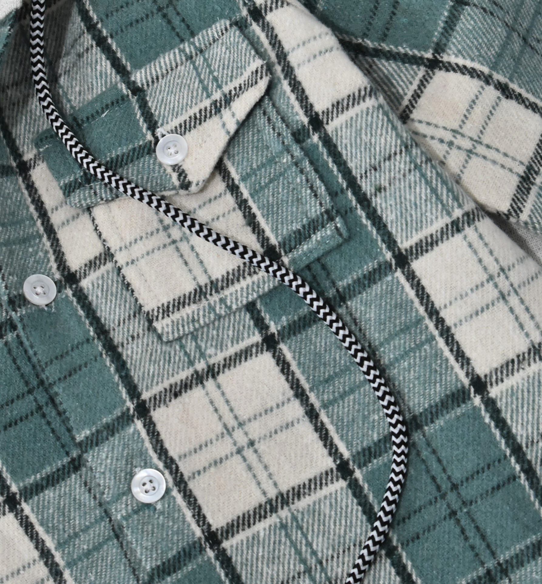 Ensemble 2 Pièces – Surchemise vert d'eau à Capuche & Jogging Molleton Gratté – Image 2