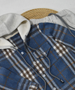 Alternative view of Ensemble 2 Pièces – Carreaux Bleu & Marron