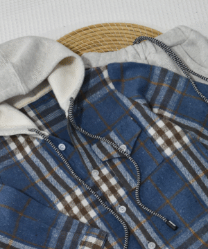 Alternative view of Ensemble 2 Pièces – Carreaux Bleu & Marron