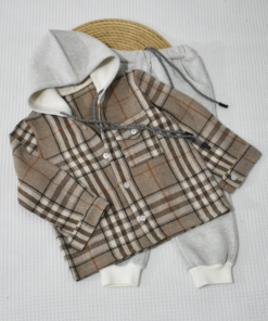 Ensemble 2 Pièces – Carreaux Beige & Marron