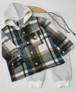 Ensemble 2 Pièces – Carreaux Vert Foncé / Bleu / Marron