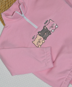 Alternative view of Ensemble jogging enfant “Kittens Rose” – coton gratté OEKO-TEX®