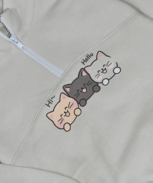 Alternative view of Ensemble jogging enfant “Kittens écru” – coton gratté OEKO-TEX®