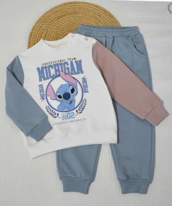 Alternative view of Ensemble jogging enfant “Michigan pastel mix” – coton premium OEKO-TEX®