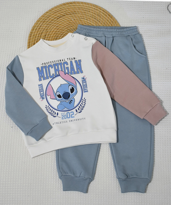 Alternative view of Ensemble jogging enfant “Michigan pastel mix” – coton premium OEKO-TEX®