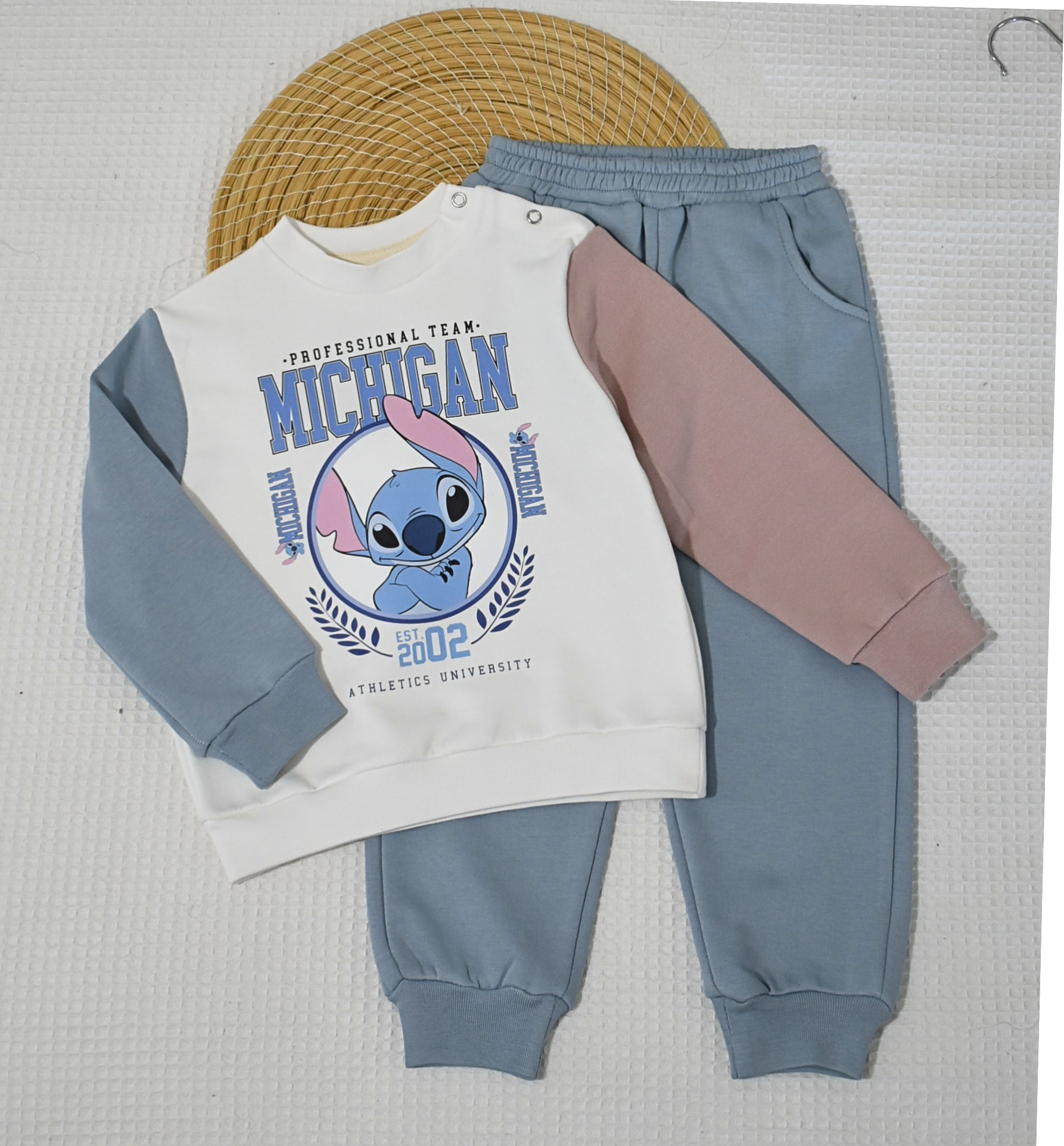 Ensemble jogging enfant “Michigan pastel mix” – coton premium OEKO-TEX® – Image 2