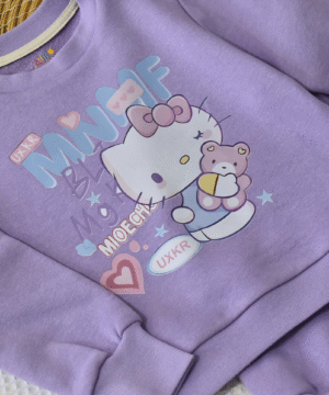 Alternative view of Ensemble Jogging “Petit Chat Doux” – Lavande Pastel