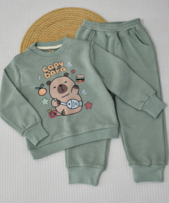 Alternative view of Ensemble jogging enfant Capybara pastel vert