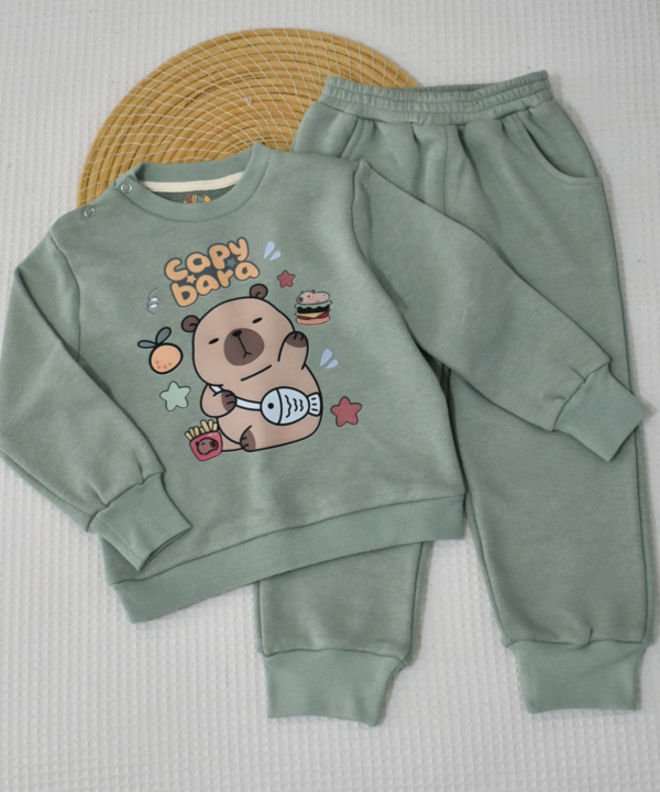 Alternative view of Ensemble jogging enfant Capybara pastel vert