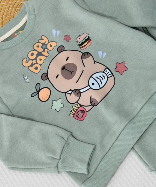 Ensemble jogging enfant Capybara pastel vert – Image 3