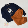 Ensemble jogging garçon “Petit Marin navy & rouille” – coton premium OEKO-TEX®