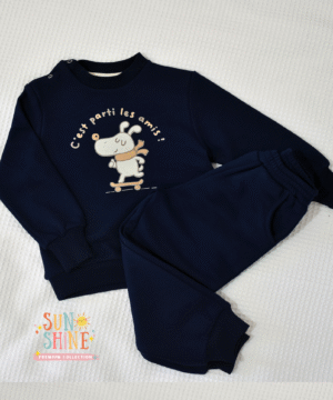 Ensemble jogging garçon “Skate Puppy navy” – coton premium OEKO-TEX®
