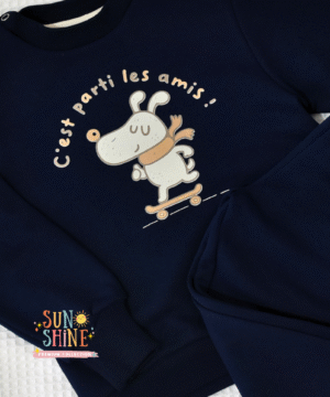 Alternative view of Ensemble jogging garçon “Skate Puppy navy” – coton premium OEKO-TEX®