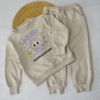 Ensemble jogging enfant “Bunny Flowers beige” – coton premium OEKO-TEX®