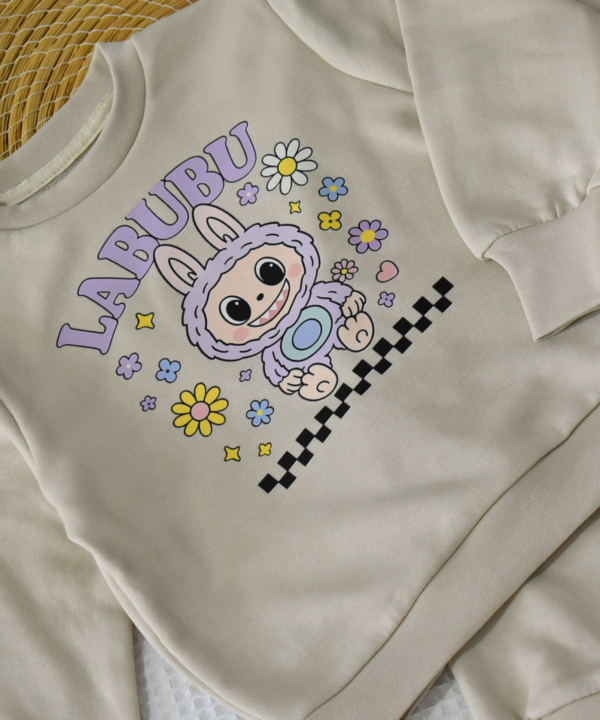 Ensemble jogging enfant “Bunny Flowers beige” – coton premium OEKO-TEX® – Image 4