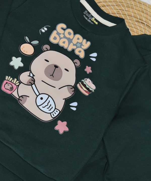Ensemble jogging enfant “Capybara vert foncé” – coton premium OEKO-TEX® – Image 4