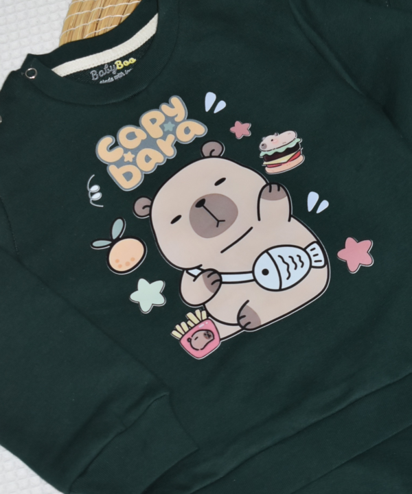Ensemble jogging enfant “Capybara vert foncé” – coton premium OEKO-TEX® – Image 3