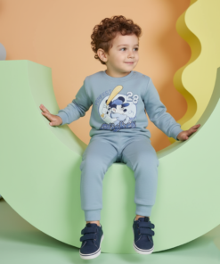 Ensemble Jogging “Souris Sportive” – Bleu pastel
