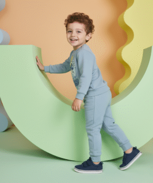 Alternative view of Ensemble Jogging “Souris Sportive” – Bleu pastel