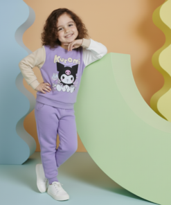 Ensemble jogging fille “Pastel Lovely Purple” – coton premium OEKO-TEX®