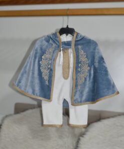 Ensemble Traditionnel Bébé – Bleu Royal & Doré