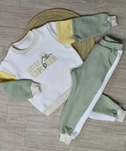 Jogging bébé Little EXPORER – Molleton 100% coton gratté Violet