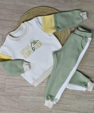 Jogging bébé Little EXPORER – Molleton 100% coton gratté Violet