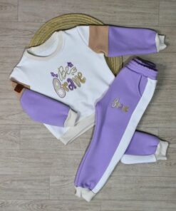Jogging bébé Be Brave – Molleton 100% coton gratté Violet