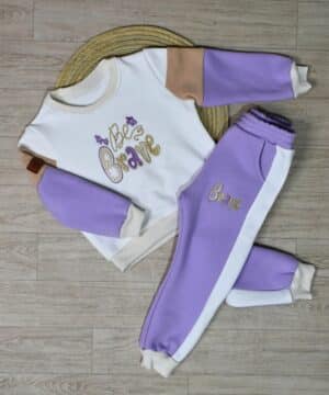 Jogging bébé Be Brave – Molleton 100% coton gratté Violet