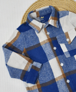 Alternative view of Surchemise Enfant en Flanelle – Carreaux All-Over Bleu