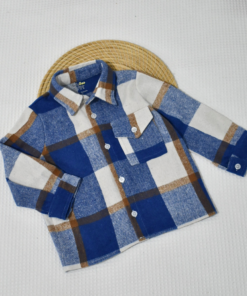 Surchemise Enfant en Flanelle – Carreaux All-Over Bleu