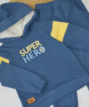 Alternative view of Jogging bébé SUPER HERO – Coton molleton gratté (Bleu foncé)