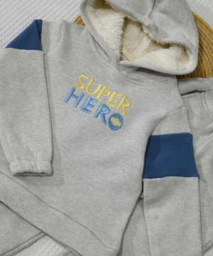 Alternative view of Jogging bébé SUPER HERO – Molleton 100% coton gratté Bleu et Gris