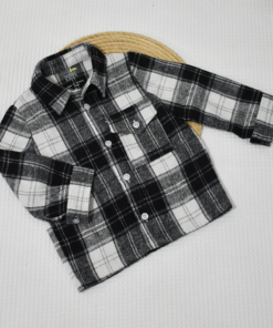 Sur_Chemise à Carreaux Enfant Noir – Flanelle Douce & Chaude