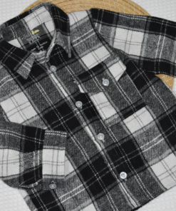 Alternative view of Sur_Chemise à Carreaux Enfant Noir – Flanelle Douce & Chaude