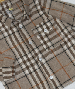 Alternative view of Sur_Chemise à Carreaux Enfant Beige Caramel – Flanelle Douce & Chaude