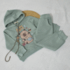 Ensemble jogging enfant A Capuche Capybara pastel vert -