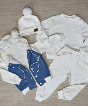 Ensemble Hiver Bébé – Molleton Gratté Premium – 4 Pièces